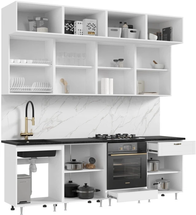 Кухня Престиж 2,4м Браш Вайт