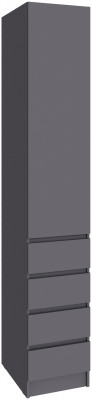 Шкаф Мадрид (0,4) с 4 ящ. без ручек, Графит серый
