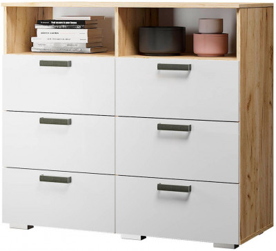 Комод &quot;Азаро&quot; крафт/белый глянец