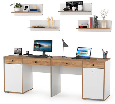 Вуди Компоновка № 02, белый премиум/дуб крафт золотой