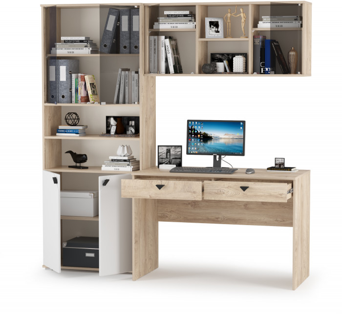 Бостон № 25, дуб эндгрейн элегантный/фасады МДФ милк рикамо софт