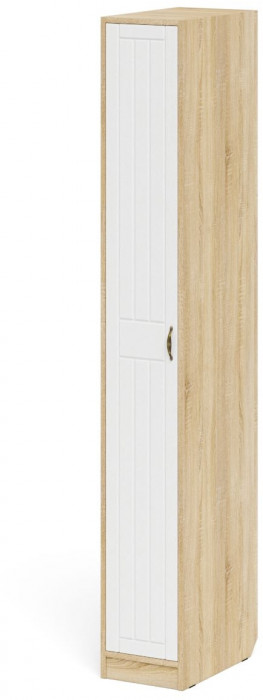 Прихожая П-6-500 Пенал, дуб сонома/фасады МДФ белое дерево фрезеровка прованс