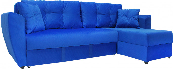 Диван УГЛОВОЙ Амстердам велюр синий 160