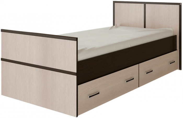 Кровать без основания 0,9 м "Сакура" венге/лоредо