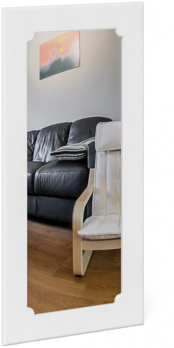 Прихожая П-6 Компоновка № 05, цвет белая шагрень/фасады МДФ белое дерево фрезеровка ромб, ШхГхВ 110х35х200 см.