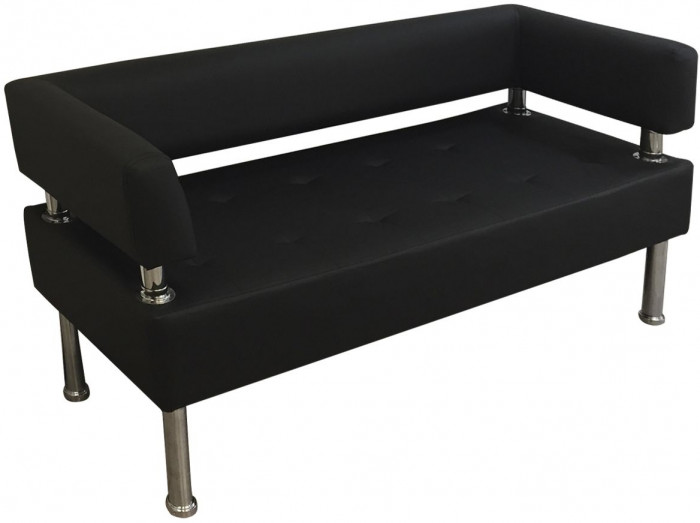 Диван Бизнес 180, экокожа, черный