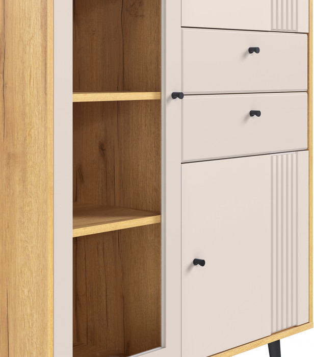 Шкаф низкий (1 стеклодверь) Вега Саксония