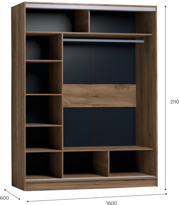 Шкаф-купе Strike 1600 Дуб табачный Craft