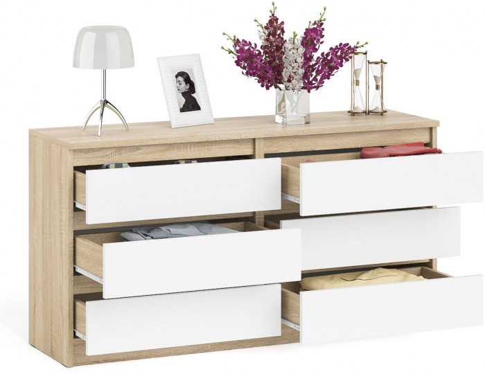 Мори Комод МК1380.6, дуб сонома/белый