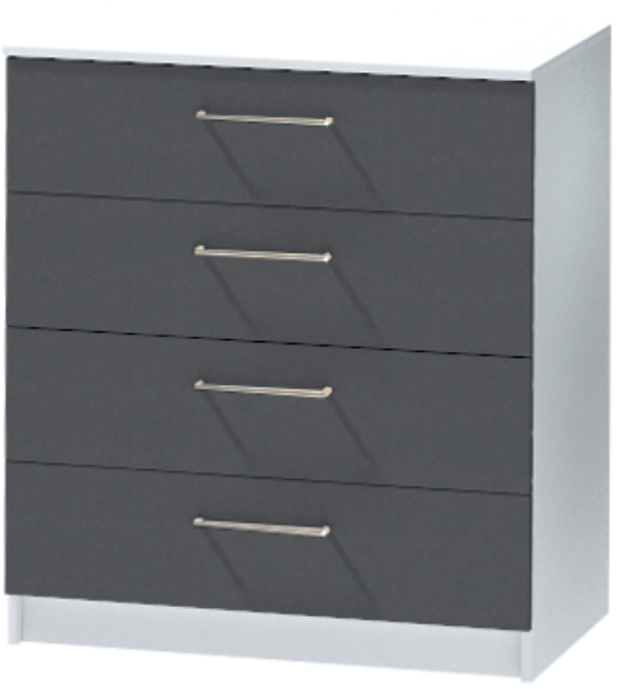 Комод №1 "Иннэс-7", Белый/Графит