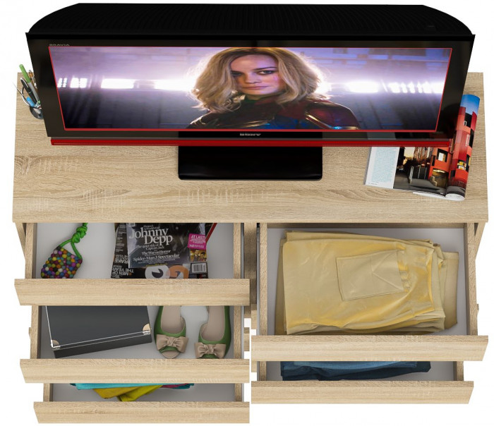 Мори Комод МК1200.8, цвет дуб сонома, ШхГхВ 120,4х41х94 см.