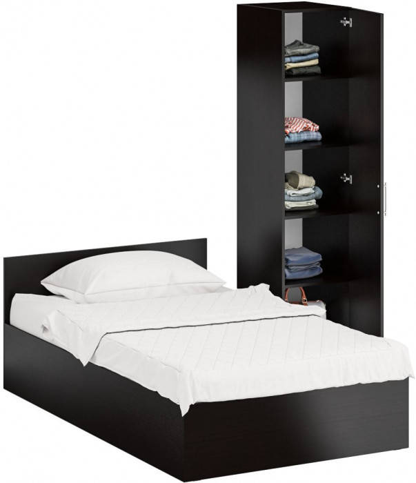 Кровать 1200 + Пенал Стандарт, венге