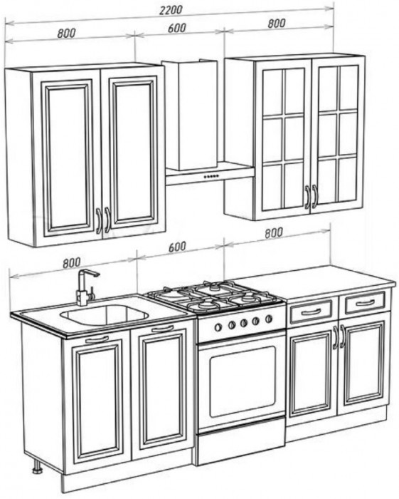 Кухня МДФ Констанция 1600/900 компоновка №3 (Джинс, Белый)