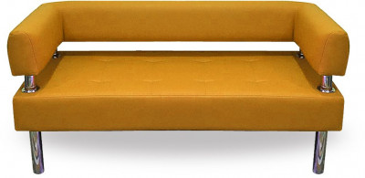 Диван Бизнес 160, экокожа, оранжевый