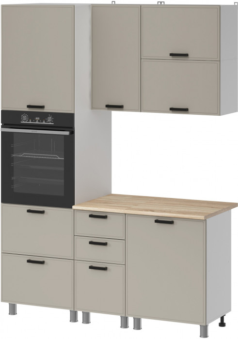 МК Аленушка 1,6м ПД 2 Магнолия Керамика,скоба черный,сонома