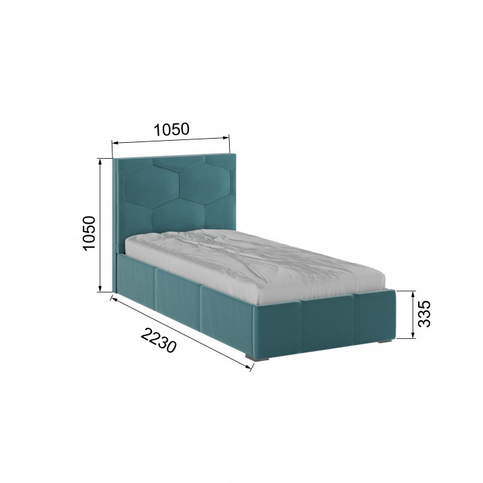 Манука Кровать интерьерная 900 бирюза, ПМ