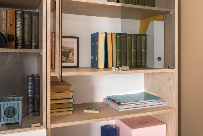 Бостон № 30, дуб эндгрейн элегантный/фасады МДФ милк рикамо софт