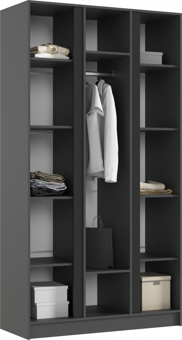 Келвин Шкаф 3-х створчатый (1200) (Графит, Графит)