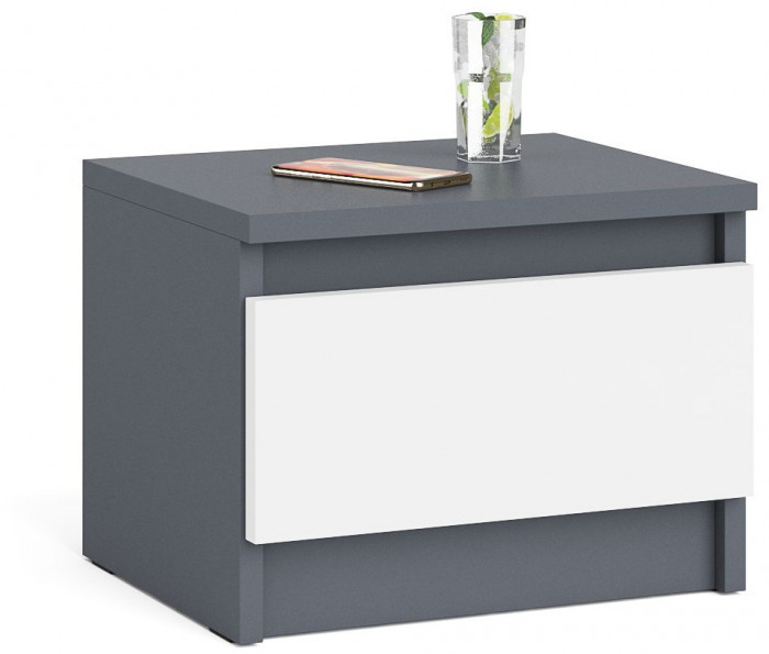 Мори Тумба прикроватная ТПМ400.1, цвет графит/белый, ШхГхВ 40,4х34,6х30 см.
