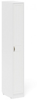 Прихожая П-6-500 Пенал, цвет белая шагрень/фасады МДФ белое дерево фрезеровка прованс, ШхГхВ 30х50х210 см., универсальная сборка