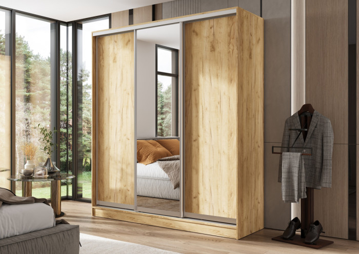 Шкаф-купе Тринити-6 (2,0 м), Дуб крафт золотой