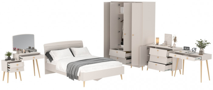 Афина Спальня 16-1400, кашемир серый