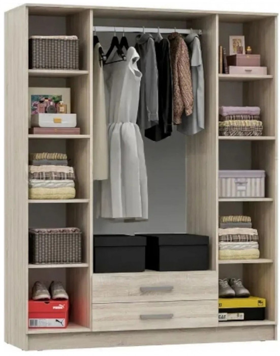 Модульная спальня Мартина, композиция 2 (Белый глянец, Дуб Сонома)