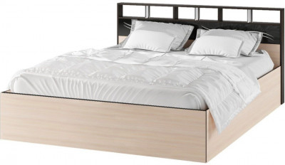 Эрика Кровать 140 с настилом ЛДСП, венге/дуб молочный