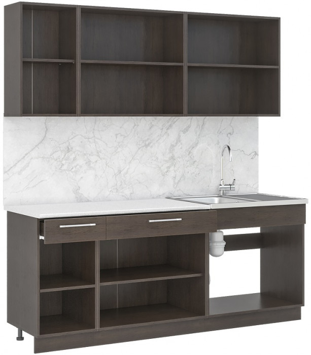 Кухонный гарнитур Маша 2.0 м, дуб крафт белый