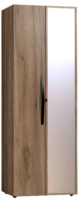 Шкаф для одежды с зеркалом Nature 54, дуб табачный