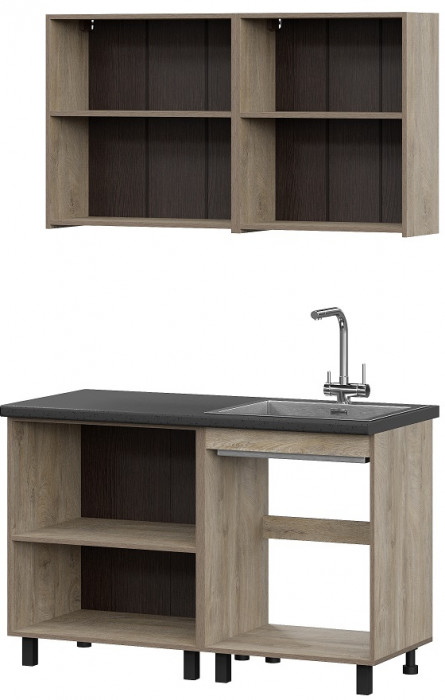 Кухня Этна 1.3 м. Комплект 2, софт графит