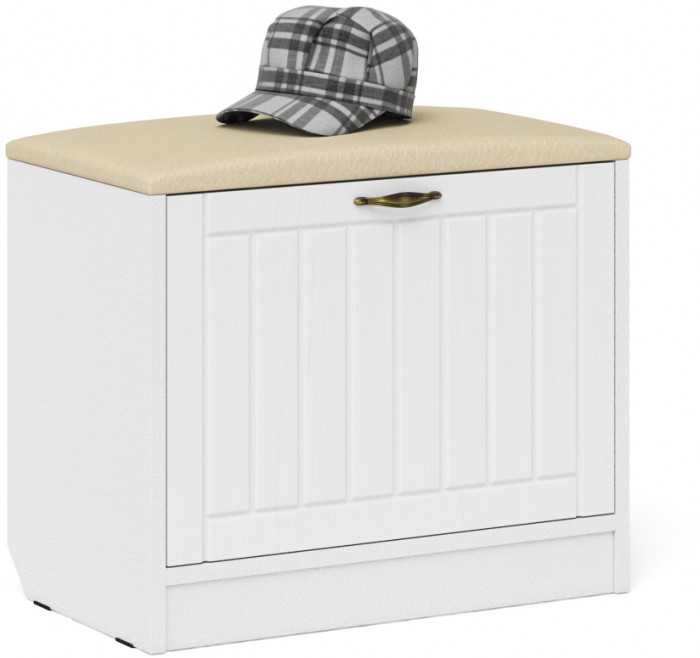 Прихожая П-6 Компоновка № 21, белая шагрень/фасады МДФ белое дерево фрезеровка прованс