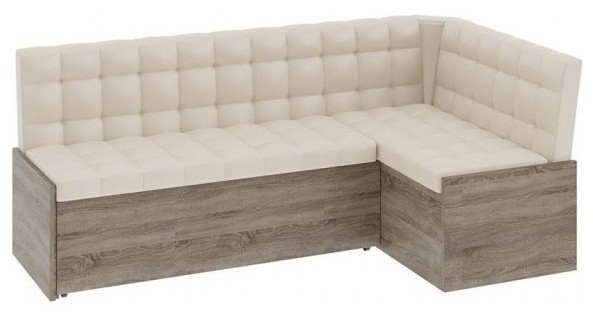 Форест Скамья угловая со спальным местом (Дуб Сонома трюфель/Кожзам бежевый)