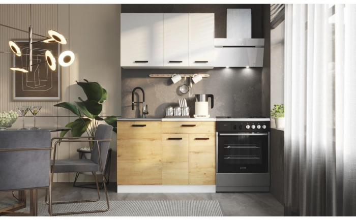 Кухня ЛДСП Хозяюшка 1100 (Вотан, Белый)