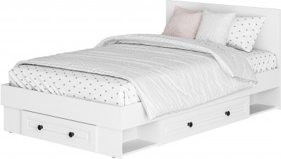 Кровать с реечным настилом и ящиками Софт КР-06 (1,2), Белый