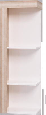 Полка навесная Люмен 07, Дуб Сакраменто, Белый