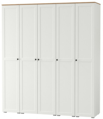 Остин Набор шкафов 03, цвет белый шагрень/дуб крафт золотой, ШхГхВ 200х54,3х229,6 см., универсальная сборка