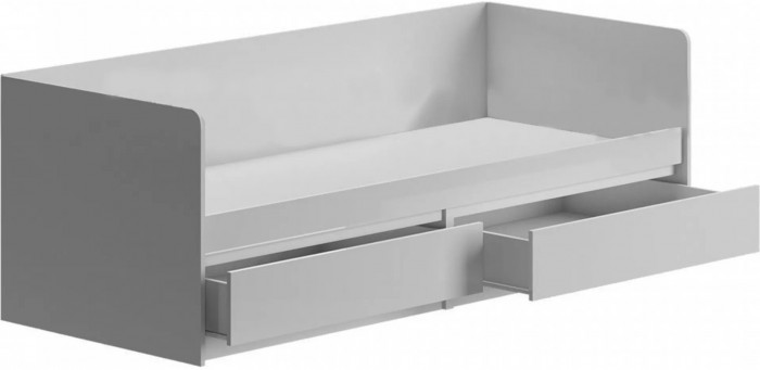 Челси Кровать 80 (Белый глянец, Белый)