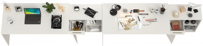 Лайт письменный стол 03.245F + 03.245F, белый шагрень