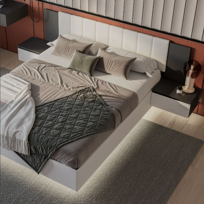 Кровать 1,6 м "Шарм" КР-18 Белый/ Графит