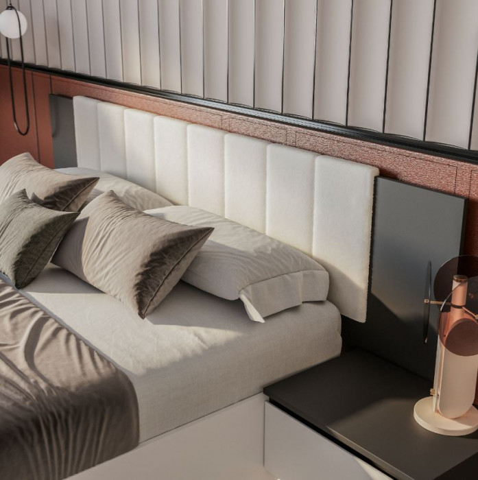 Кровать 1,6 м "Шарм" КР-18 Белый/ Графит