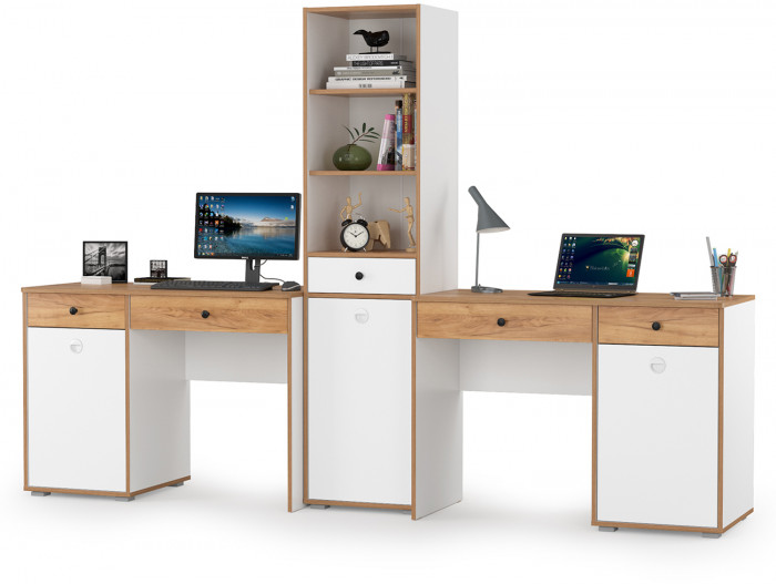 Вуди Компоновка № 10, белый премиум/дуб крафт золотой