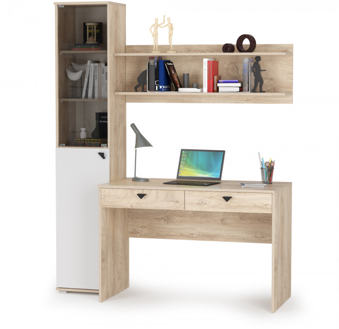 Бостон № 35, дуб эндгрейн элегантный/фасады МДФ милк рикамо софт