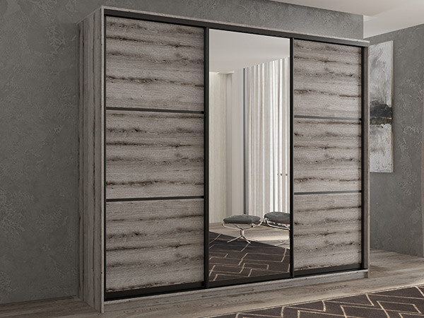 Шкаф-купе Кааппи 2 Эвок Окаменелый 250х45х230 см