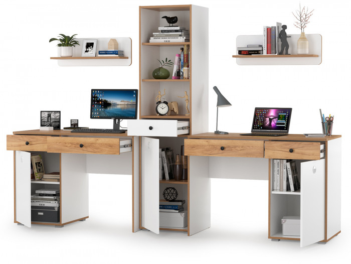 Вуди Компоновка № 11, белый премиум/дуб крафт золотой