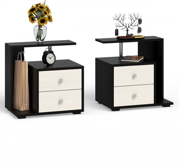 Камелия Кровать 1600 + две тумбы, венге/дуб лоредо