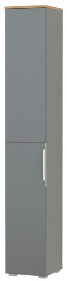 Октава 13.228 Шкаф-пенал, серый графит/дуб крафт золотой/фасады МДФ серый графит