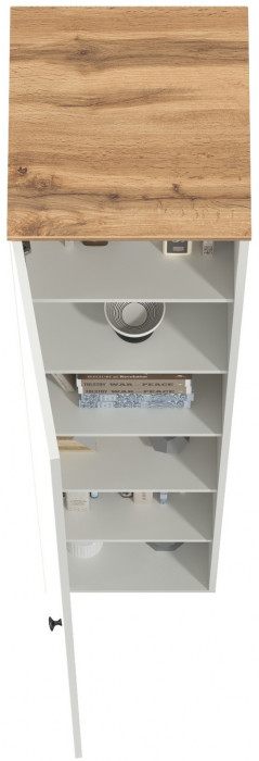 Остин 13.227 Шкаф-пенал, белый шагрень/дуб крафт золотой