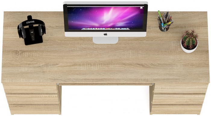 Мори Стол компьютерный МС-2, цвет дуб сонома, ШхГхВ 135,4х50х76,6 см.