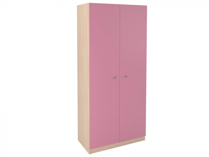 Шкаф прямой 45 Дуб молочный/Розовый